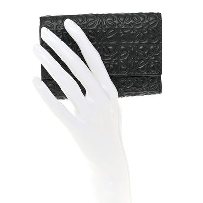 Loewe Calfskin Embossed Trifold Wallet Black 2 of 8