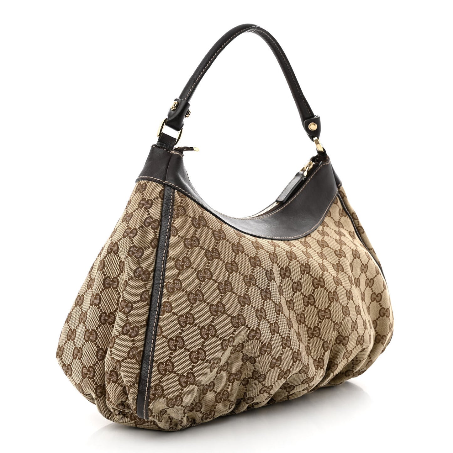 Monogram Large D Gold Hobo Dark Brown