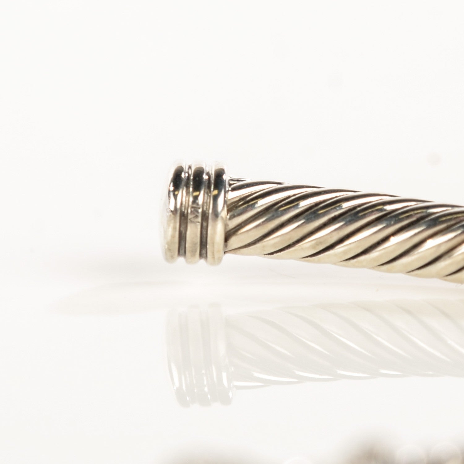 David Yurman Sterling Silver Diamond 4mm X Cable Bracelet 6 of 6