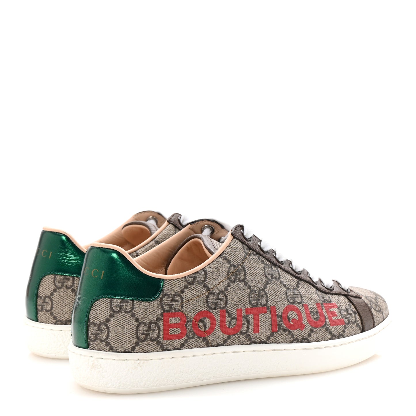 GG Supreme Monogram Boutique Ace Sneakers 35 Brown