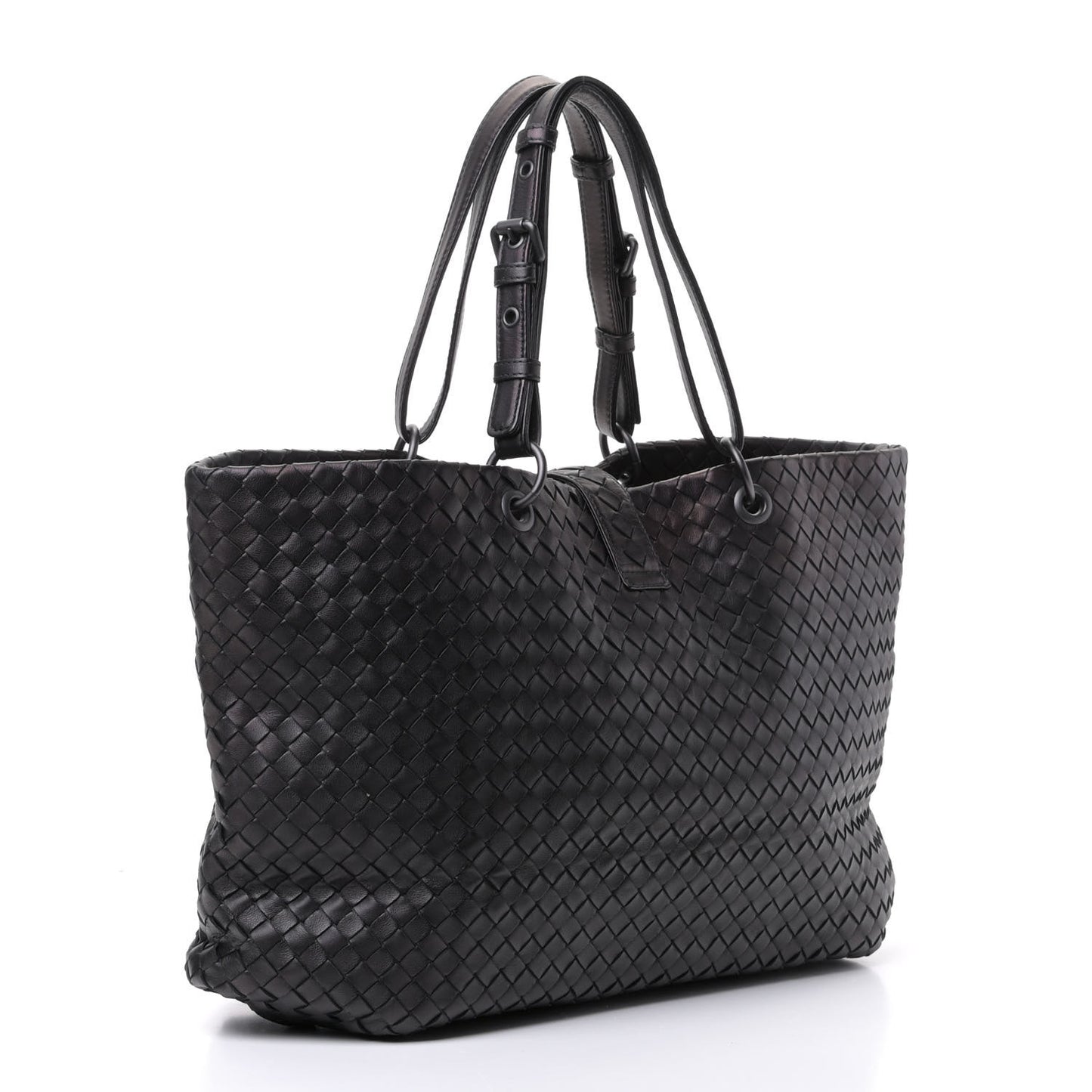 Nappa Intrecciato Large Capri Tote Ebano