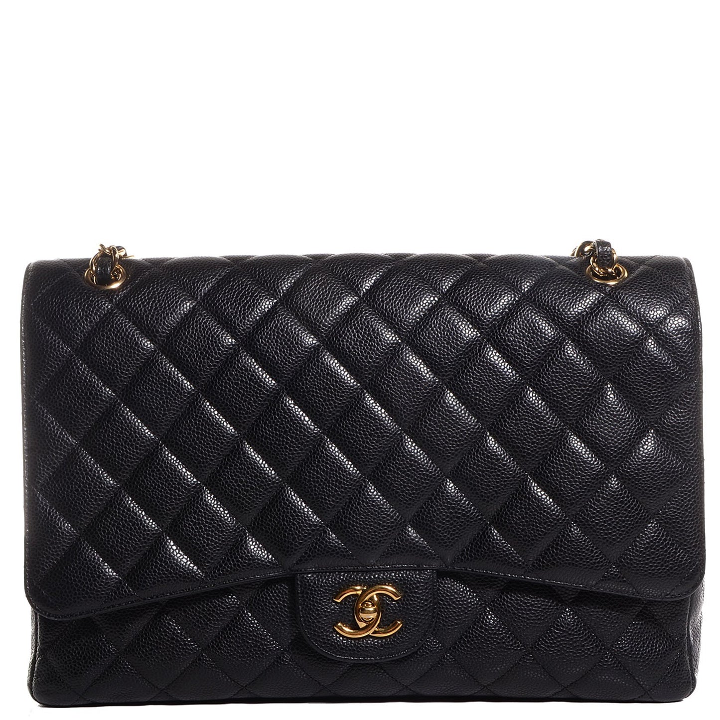 Caviar Quilted Maxi Single Flap Black