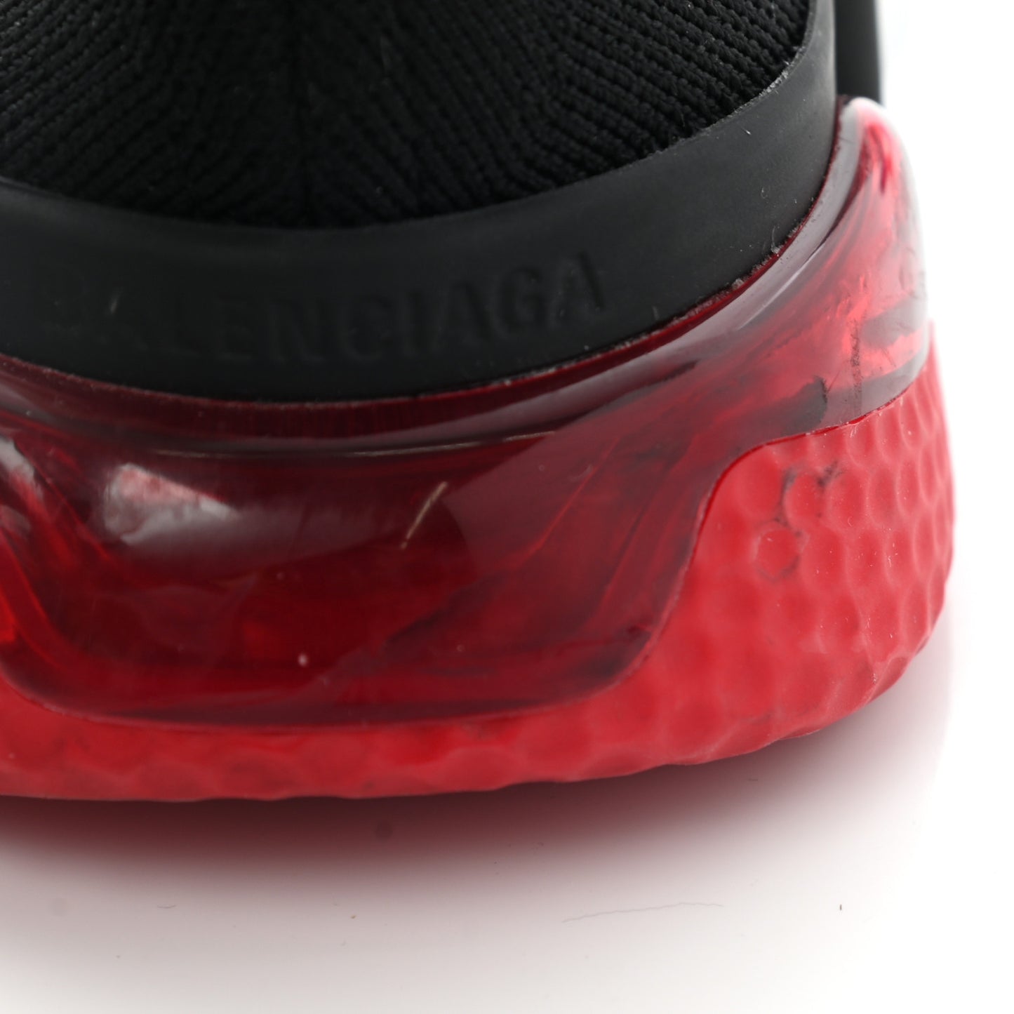 Neoprene Knit Mens Speed Clear Sole Sneakers 42 Black Red