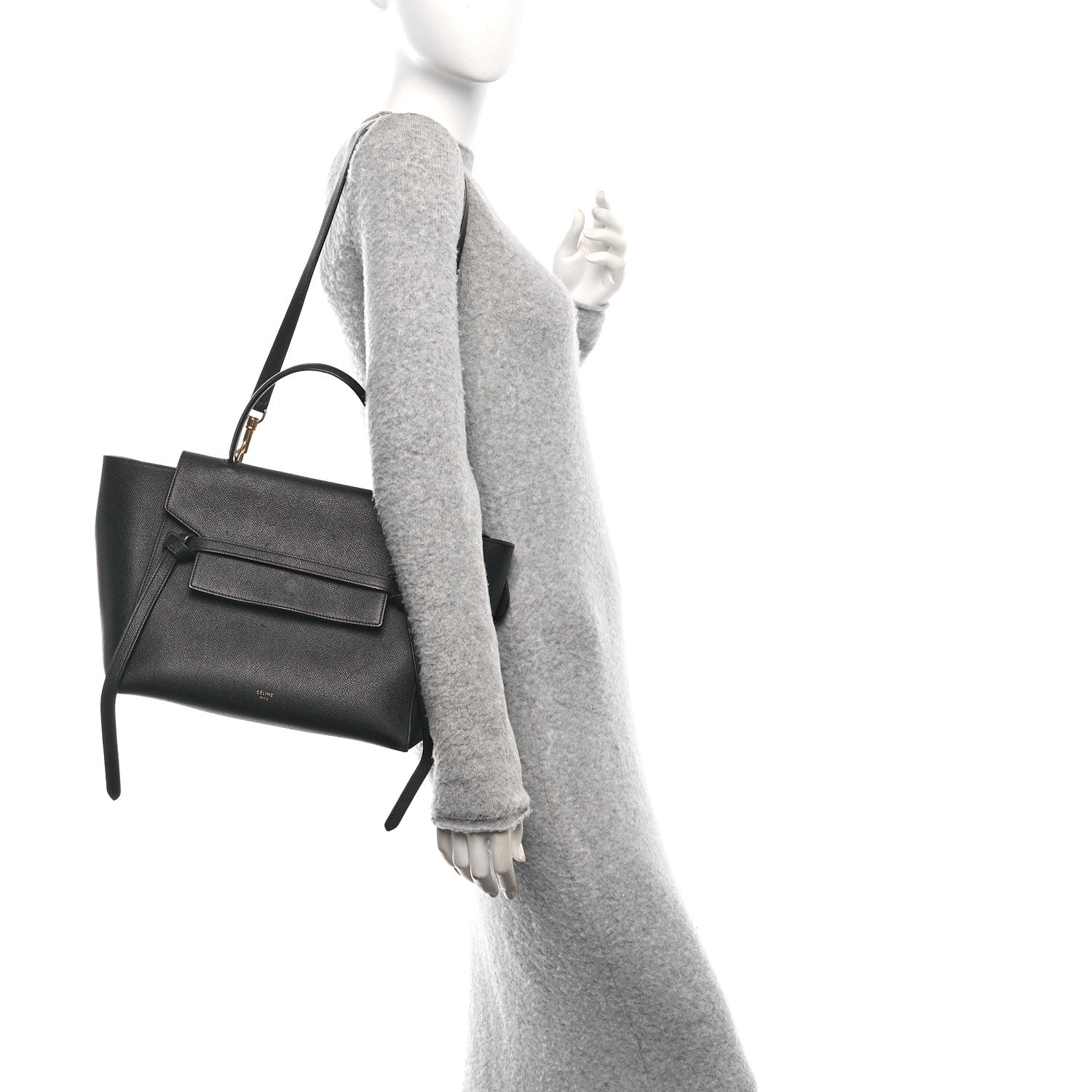 Celine Grained Calfskin Mini Belt Bag Black 2 of 9