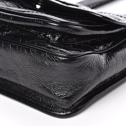 Saint Laurent Crinkled Calfskin Matelasse Monogram Baby Niki Chain Satchel Black 9 of 10