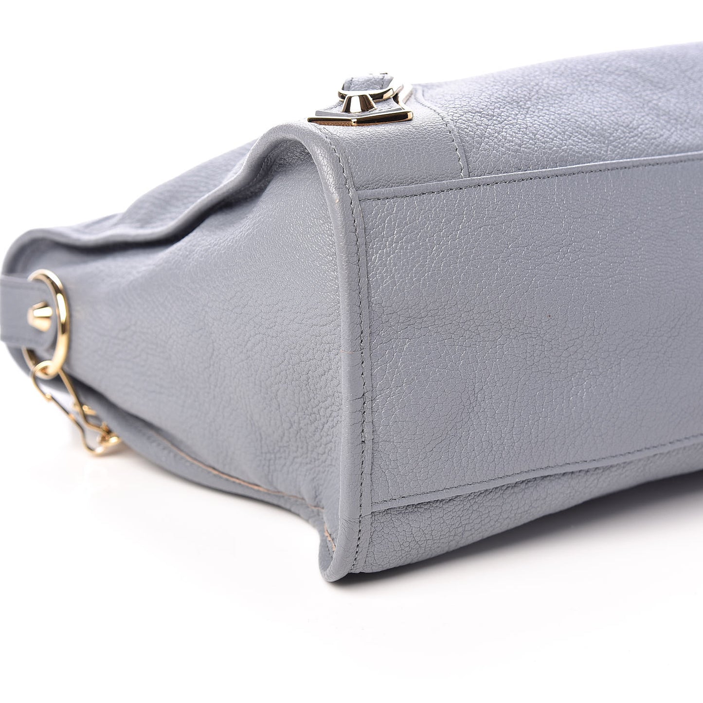 Chevre Gold Metallic Edge Hardware City Bleu Acier