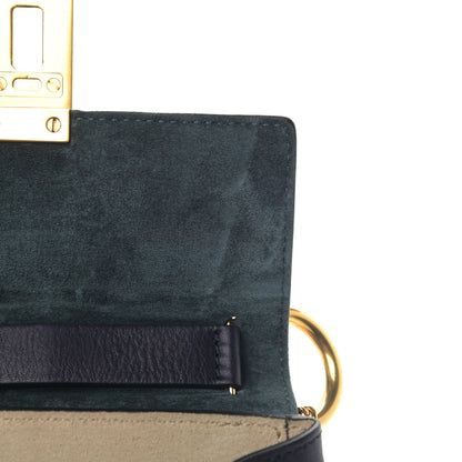 Chloe Suede Smooth Calfskin Studded Mini Drew Shoulder Bag Full Blue 6 of 7
