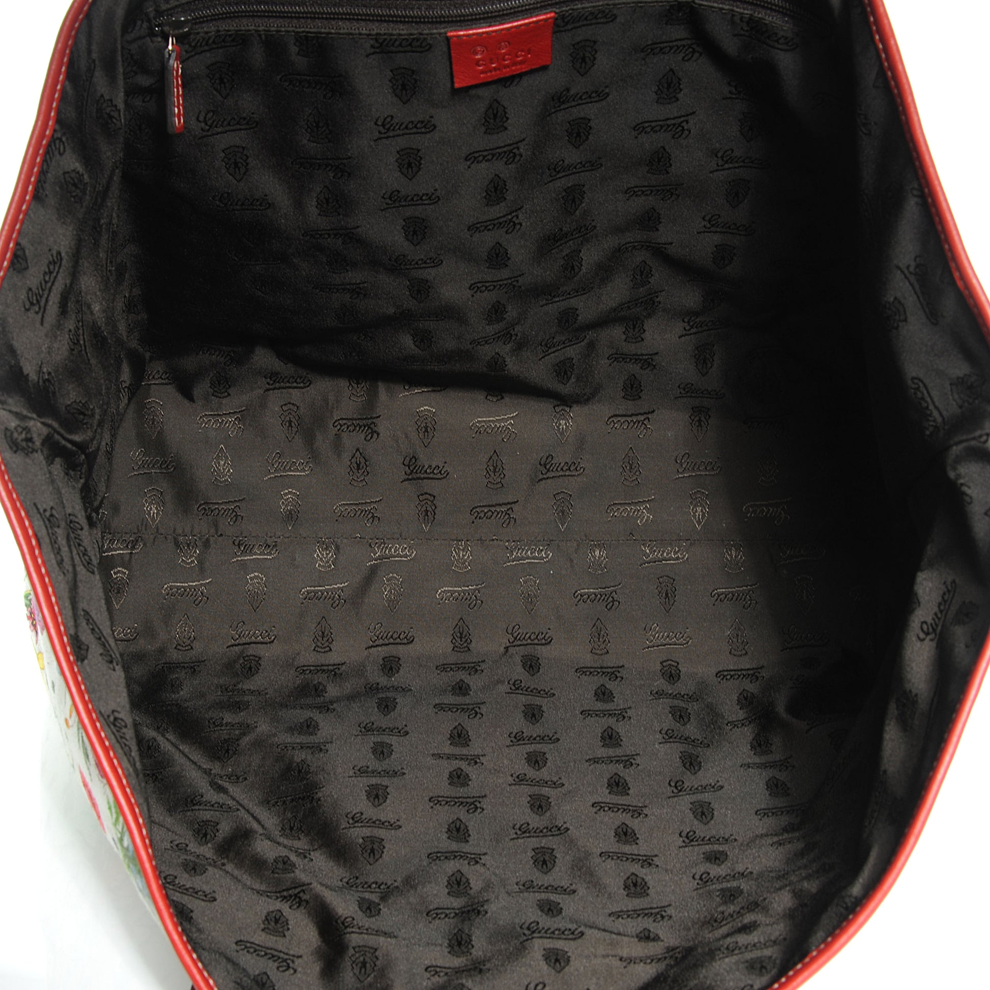 Gucci Canvas Floral Flora Large Tote Red 5 of 7