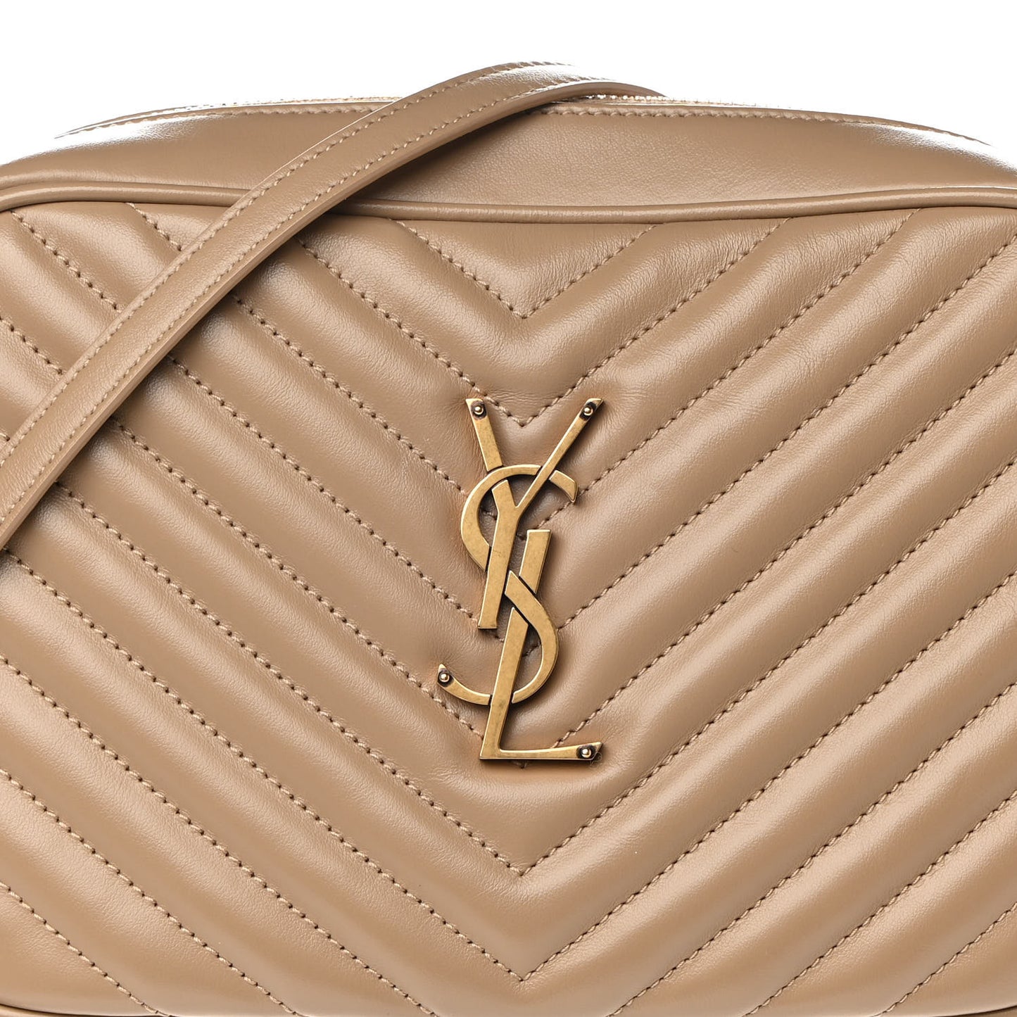 Calfskin Matelasse Monogram Lou Camera Bag Dark Beige