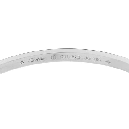 Cartier 18K White Gold 6 Diamond Small LOVE Bracelet 18 6 of 7