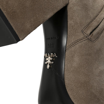 Prada Camoscio Stretch Boots 38.5 Pietra 7 of 9