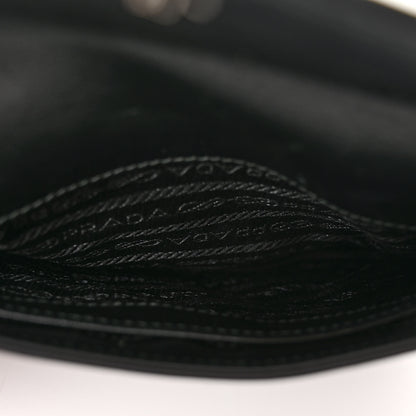 Prada Spazzolato Cleo Flap Shoulder Bag Black 5 of 11