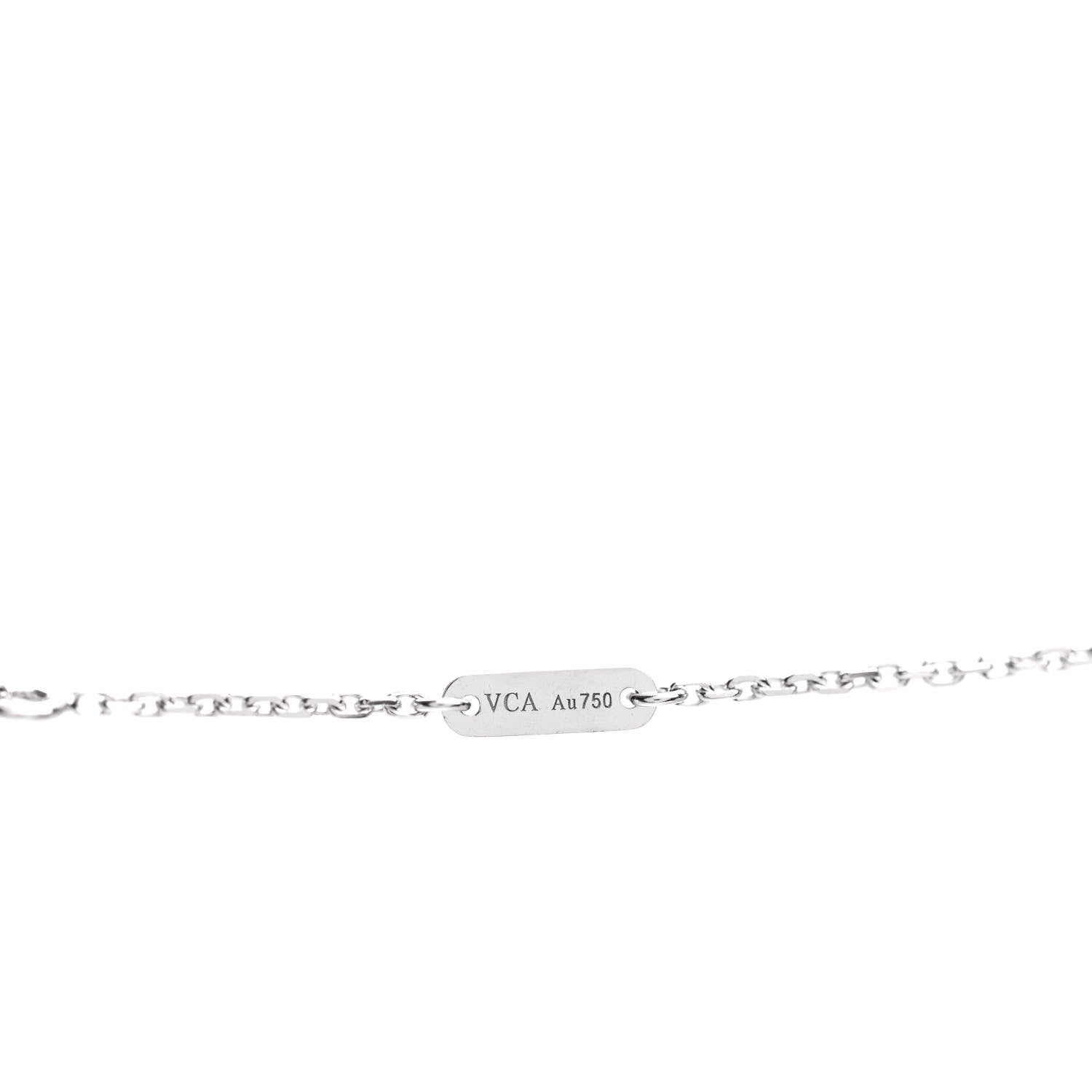 Van Cleef & Arpels 18K White Gold Diamond Sweet Alhambra Pendant Necklace 5 of 5