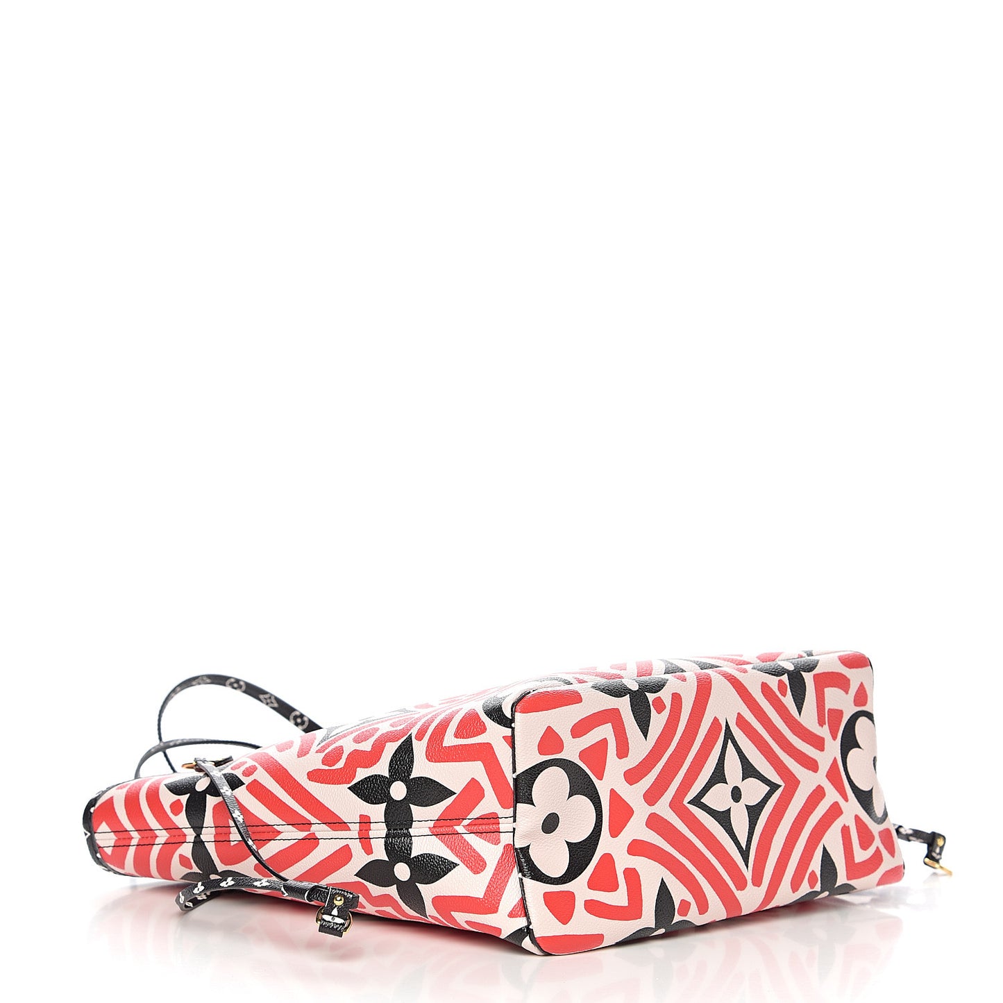 Monogram Giant Crafty Neverfull MM Creme Rouge Black