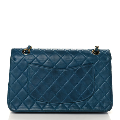 Chanel Lambskin Quilted Medium Double Flap Dark Blue 9 of 9
