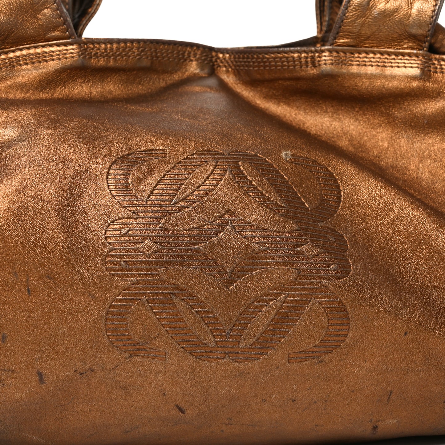 Metallic Nappa Aire Shoulder Bag Bronce