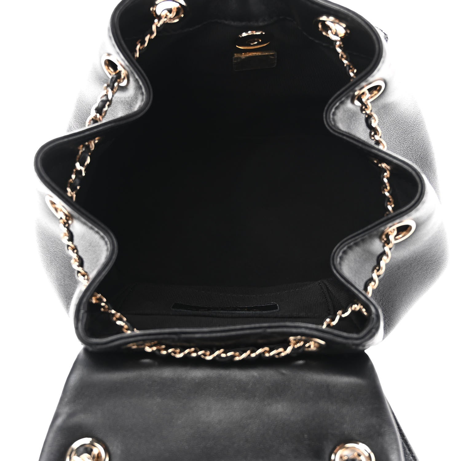 Chanel Lambskin Quilted Small Duma Drawstring Backpack Black 5 of 9