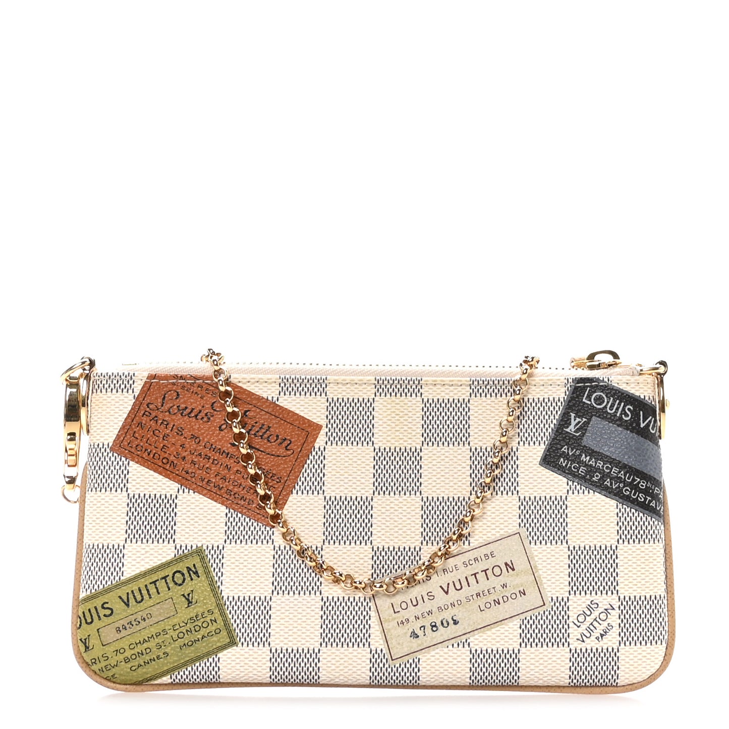 Damier Azur Trunks Labels Pochette Milla MM