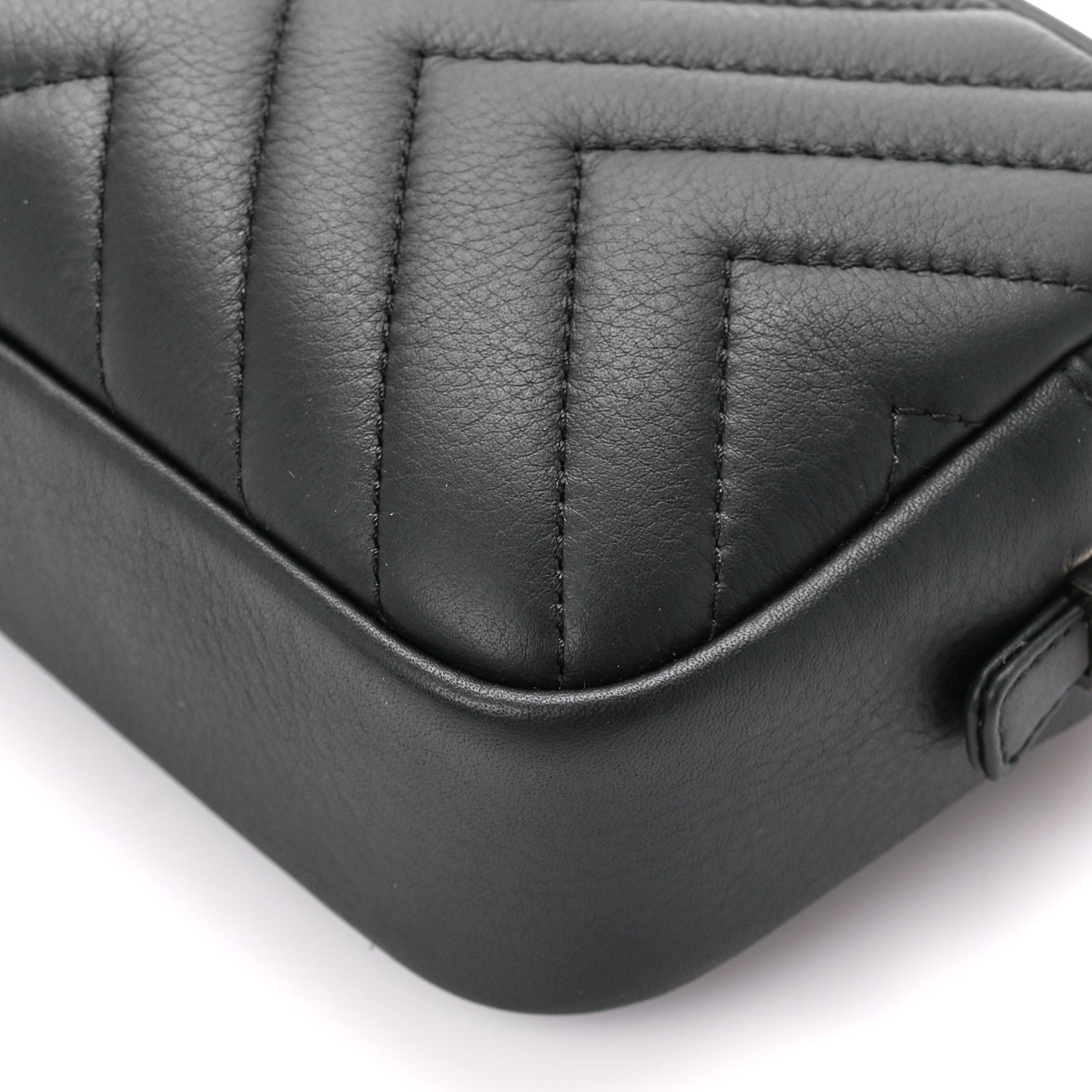 Chanel Calfskin Diagonal Chevron Quilted Tassel Camera Case Black 10 of 11