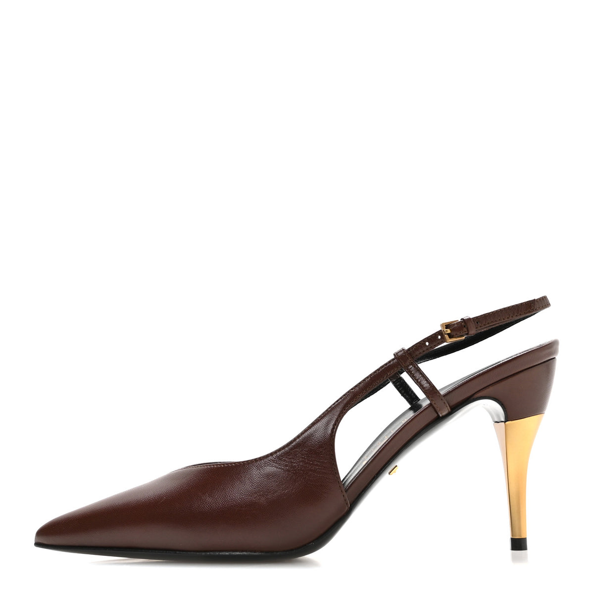 Calfskin Slingback Pumps 38.5 Dark Brown