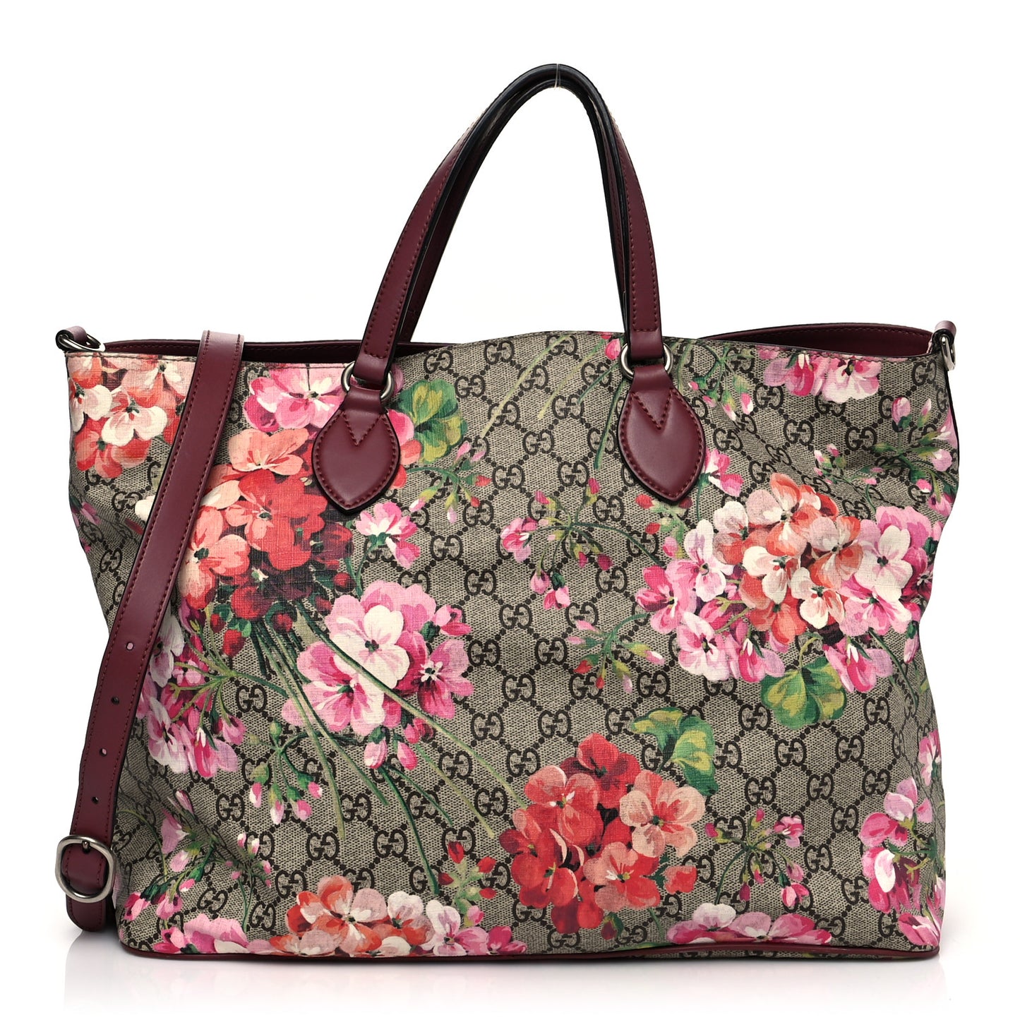 Soft GG Supreme Monogram Blooms Medium Crossbody Tote Beige Multicolor Dry Rose
