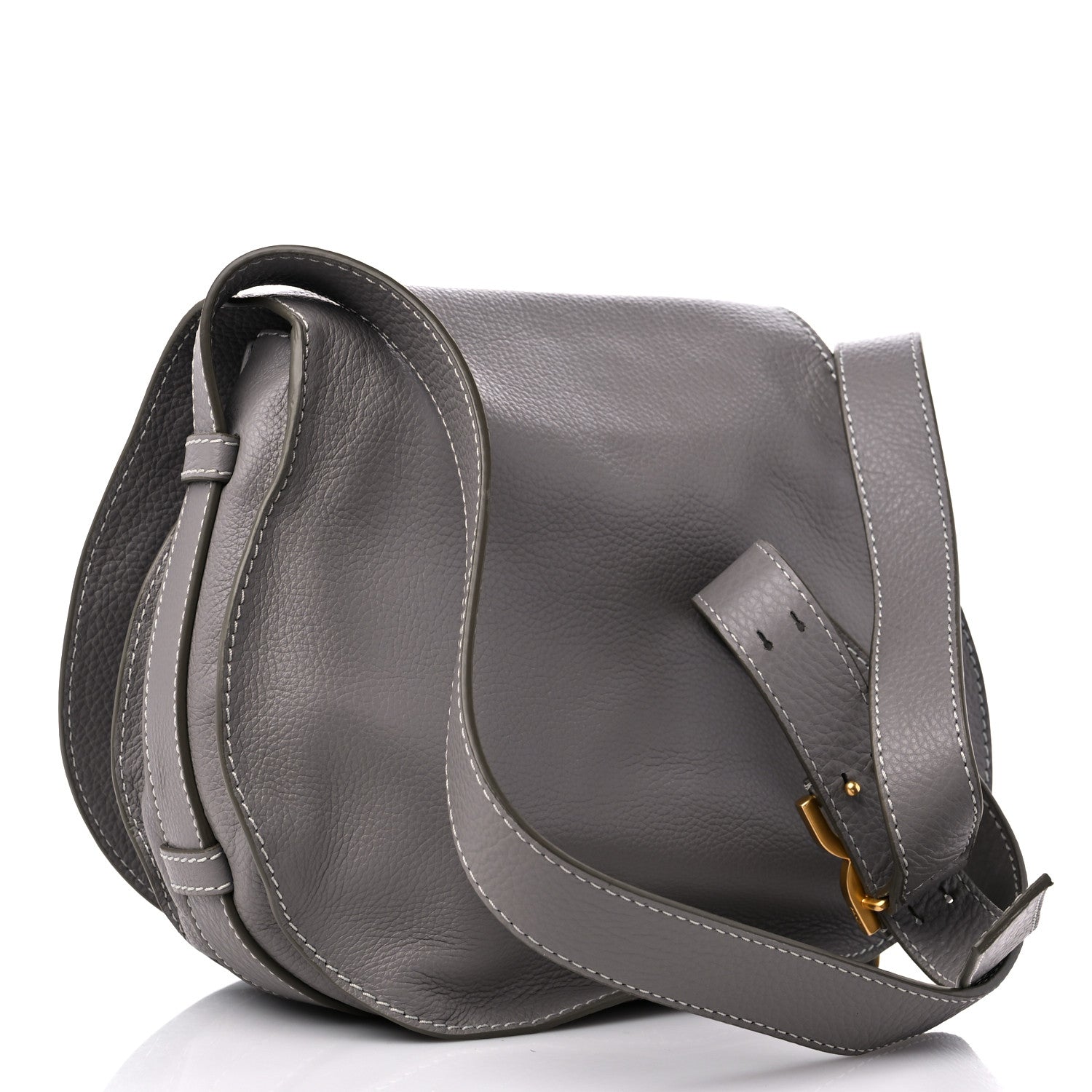 Chloe Calfskin Medium Marcie Round Crossbody Bag Cashmere Grey 2 of 9