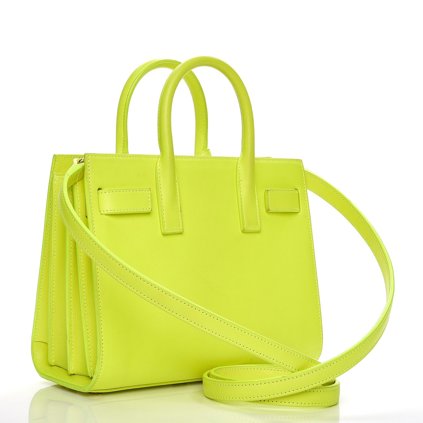 Calfskin Nano Sac De Jour Neon Yellow