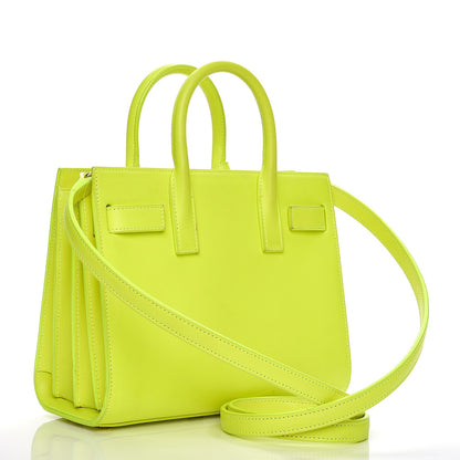 Saint Laurent Calfskin Nano Sac De Jour Neon Yellow 4 of 16
