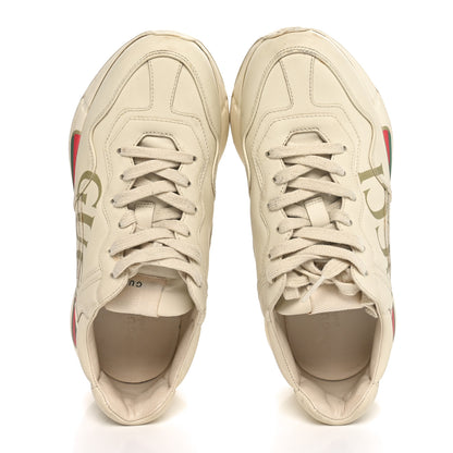Gucci Calfskin Logo Womens Rhyton Sneakers 37 Ivory 2 of 10