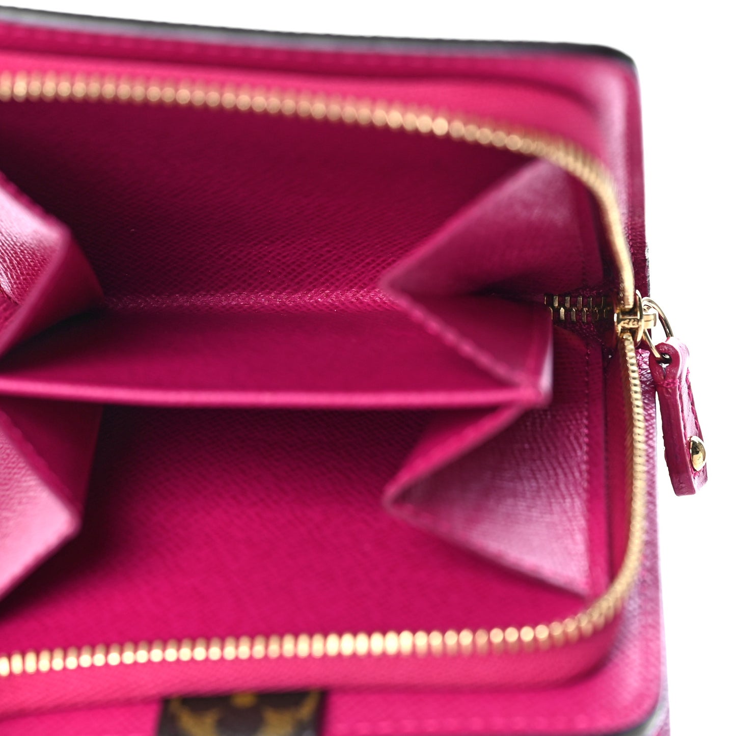 Monogram Perforated Compact Zipped Wallet Fuchsia