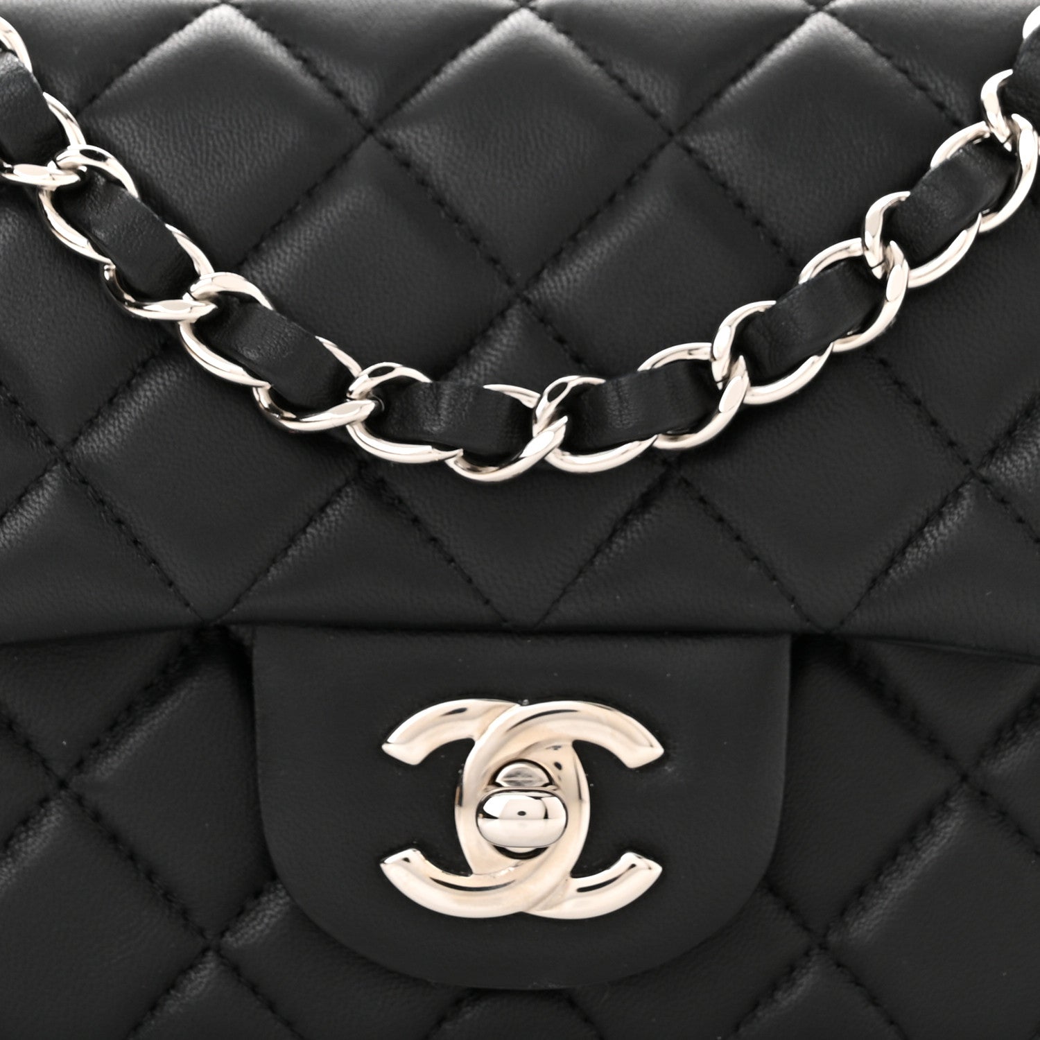 Chanel Lambskin Quilted Mini Rectangular Flap Black 8 of 11