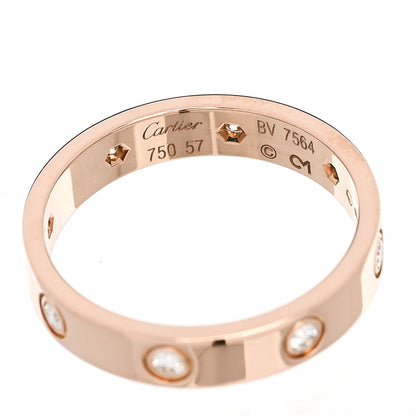 Cartier 18K Pink Gold 8 Diamond 4mm LOVE Wedding Band Ring 57 8 4 of 4