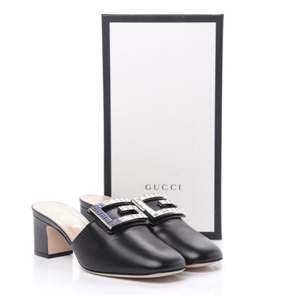 Gucci Malaga Kid Crystal Square G Madelyn Mules 39 Black 10 of 10