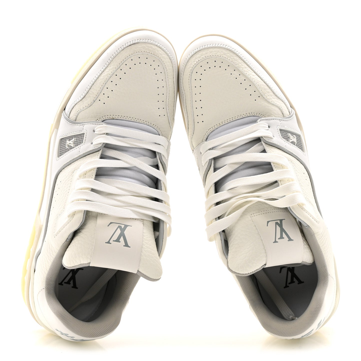 Calfskin Mens LV Trainer Sneakers 8.5 White