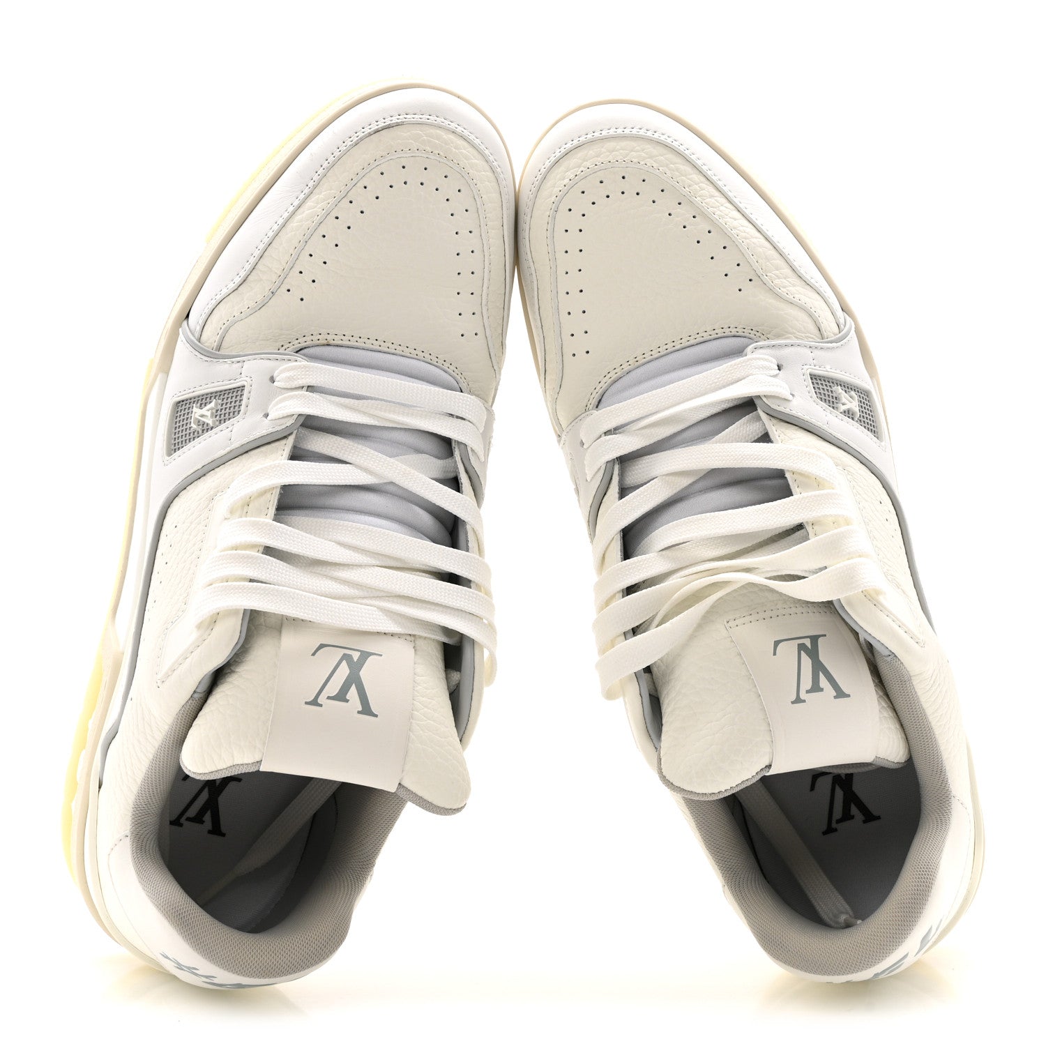 Louis Vuitton Calfskin Mens LV Trainer Sneakers 8.5 White 2 of 13