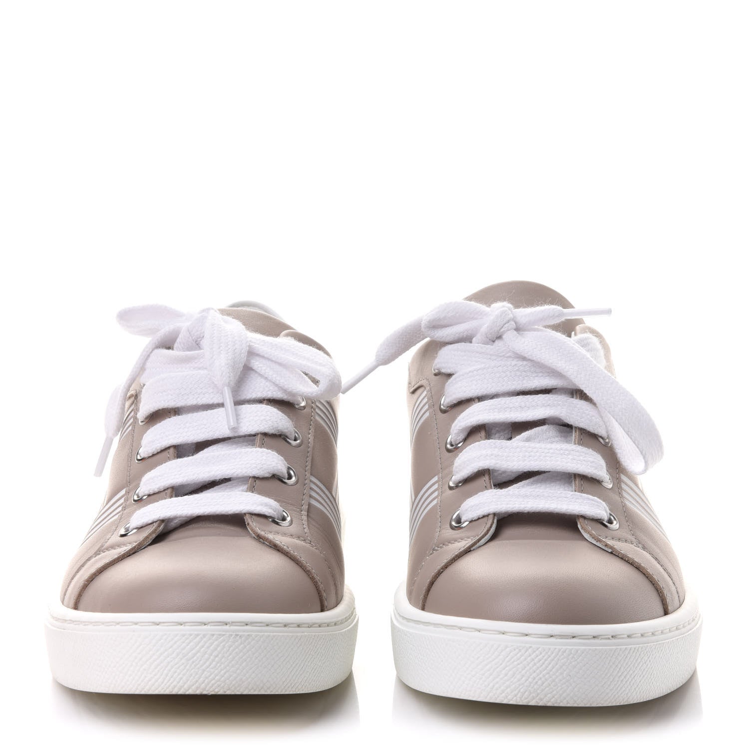 Hermes Calfskin Womens Advantage Sneakers 36 Beige Rose 2 of 10