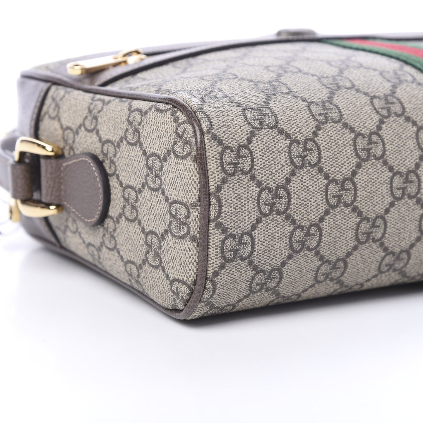 GG Supreme Monogram Web Small Ophidia Shoulder Bag Brown