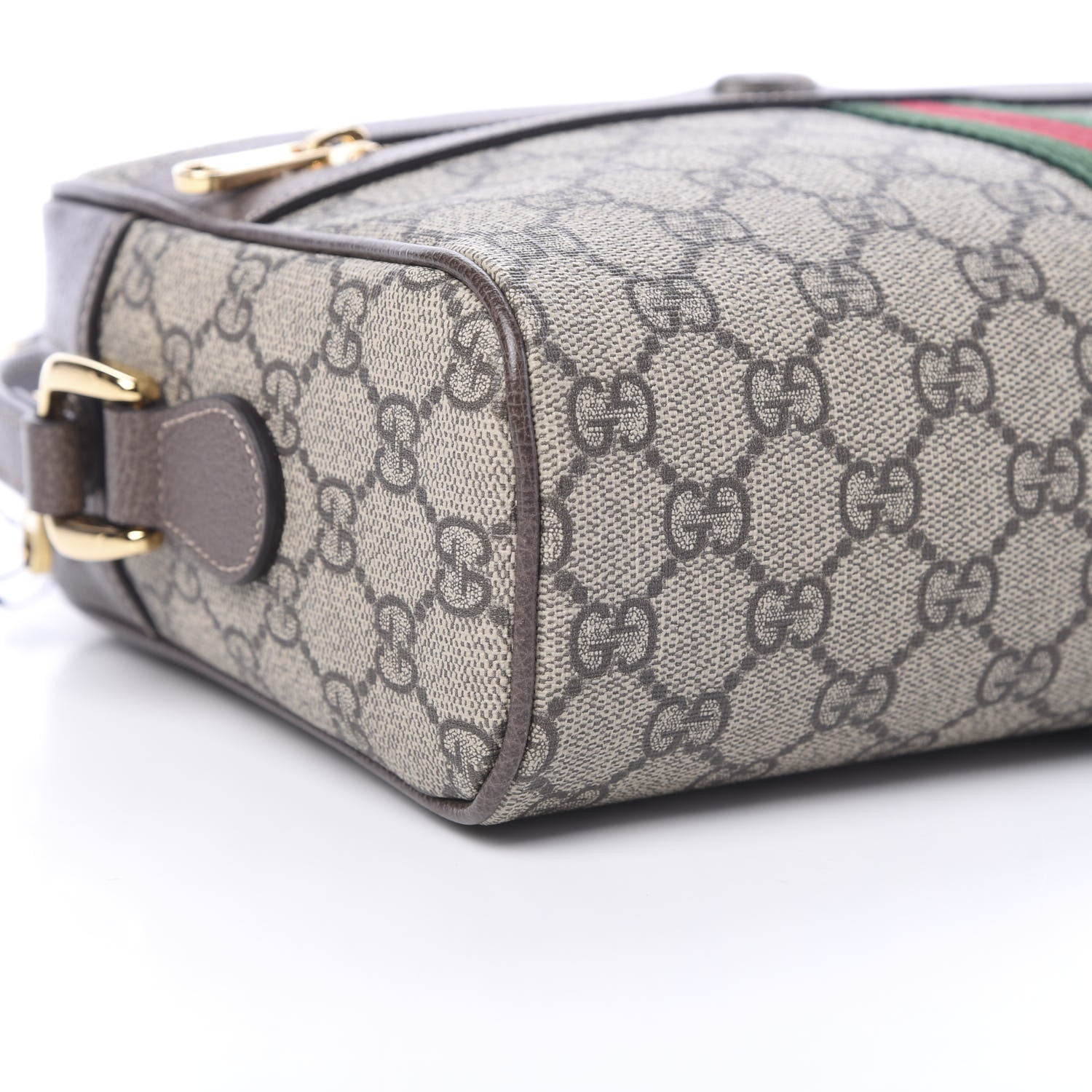 Gucci GG Supreme Monogram Web Small Ophidia Shoulder Bag Brown 8 of 9