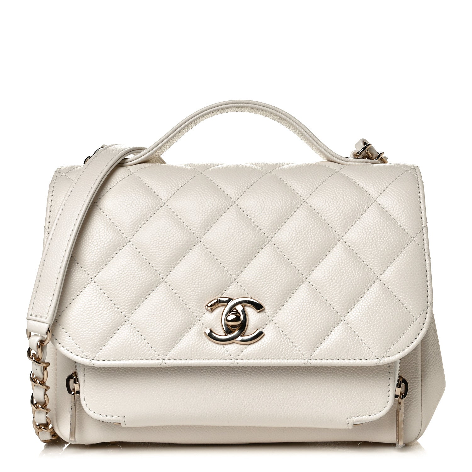 Chanel Caviar Quilted Medium Business Affinity Flap White 1 of 11