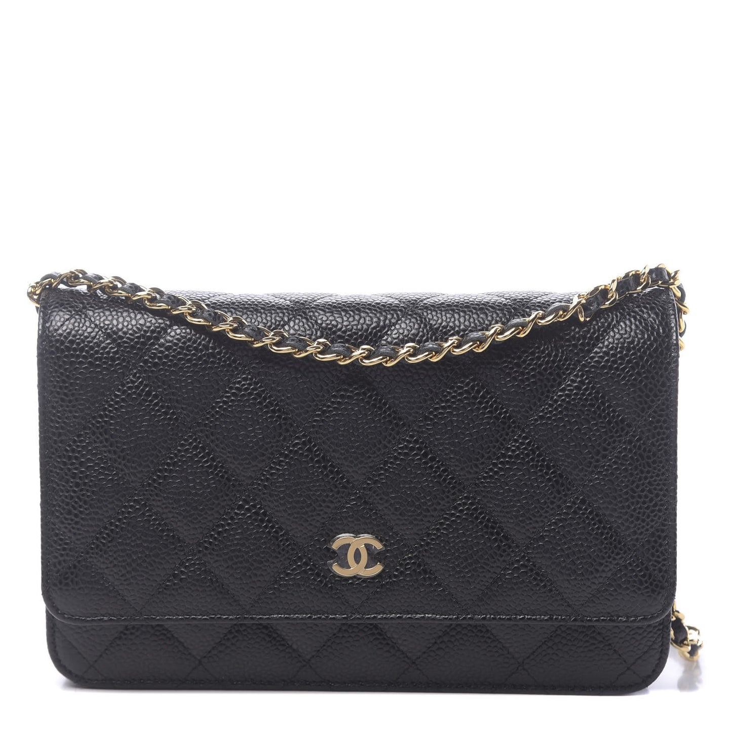 Caviar Quilted Wallet On Chain WOC Black