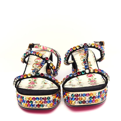Gucci Kid Scamosciato Crystal Mira Platform Sandals 39 Multicolor 5 of 11