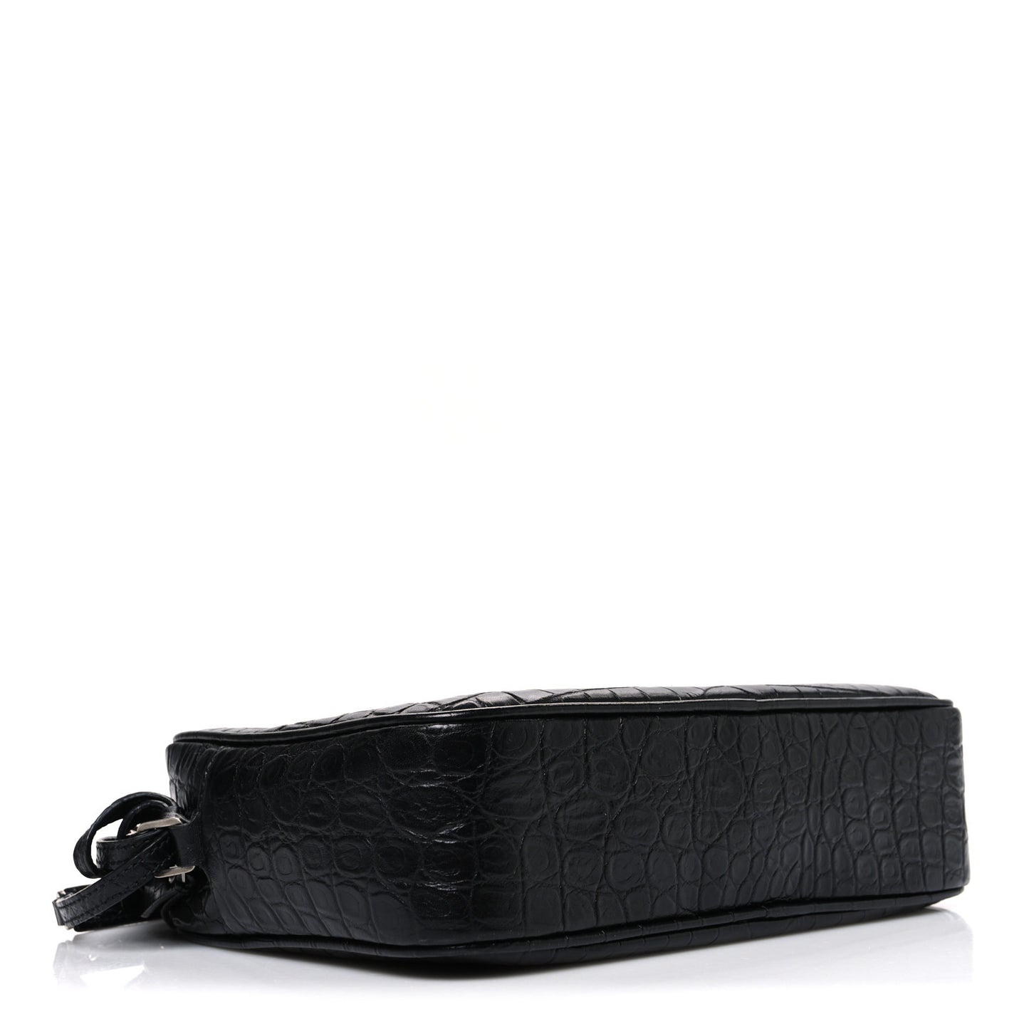 Calfskin Crocodile Embossed Monogram Lou Camera Bag Black