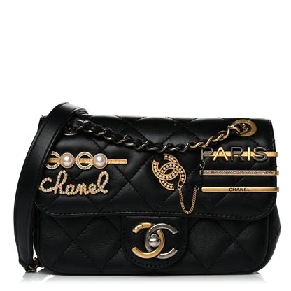 Chanel Lambskin Quilted Mini Coco Clips Single Flap Black 1 of 12
