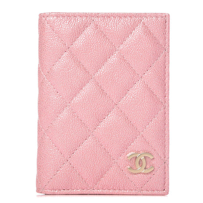 Chanel Iridescent Caviar Quilted Card Holder Wallet Rose Pink 1 of 16