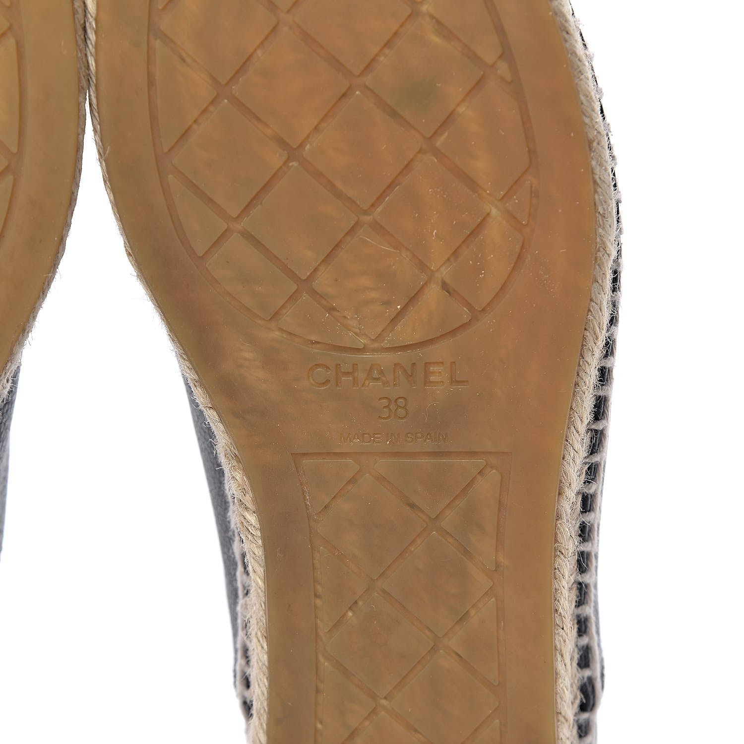 Chanel Grained Calfskin CC Espadrilles 38 Black 6 of 10