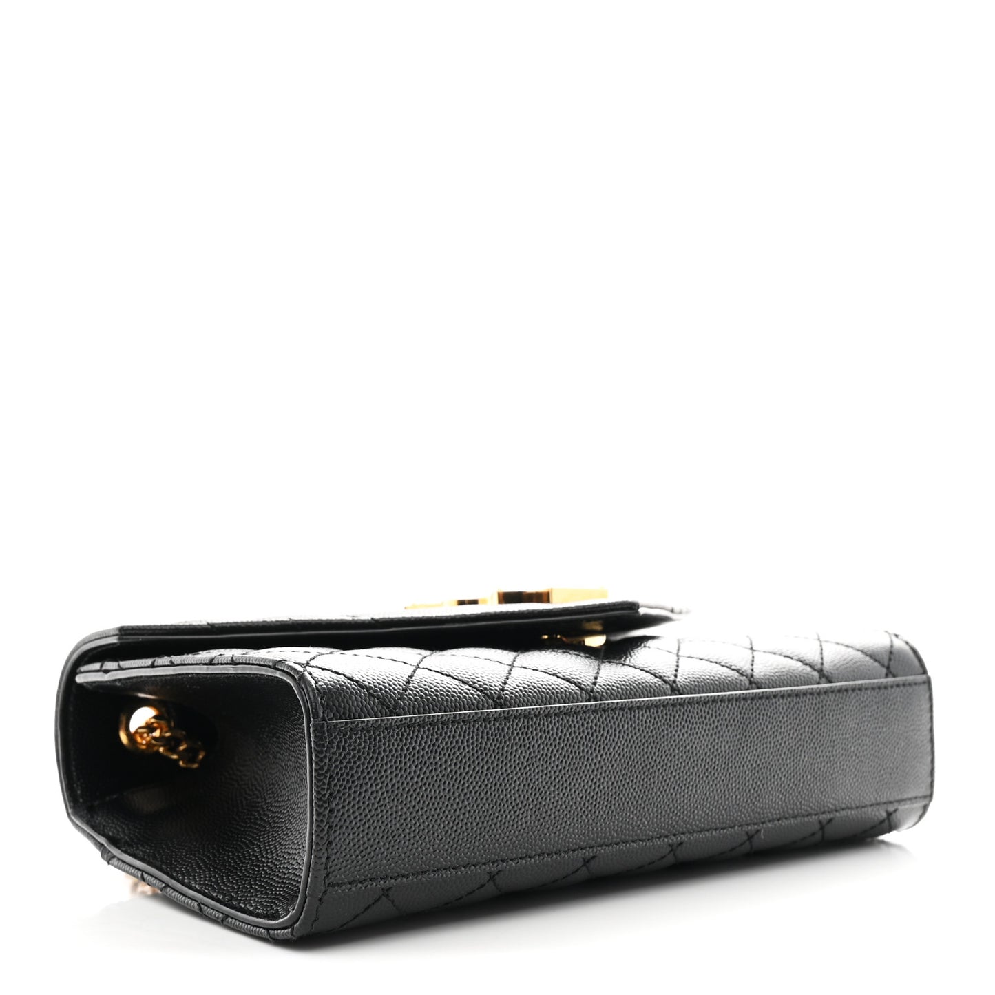 Grain De Poudre Textured Mixed Matelasse Triquilt Small Monogram Satchel Black