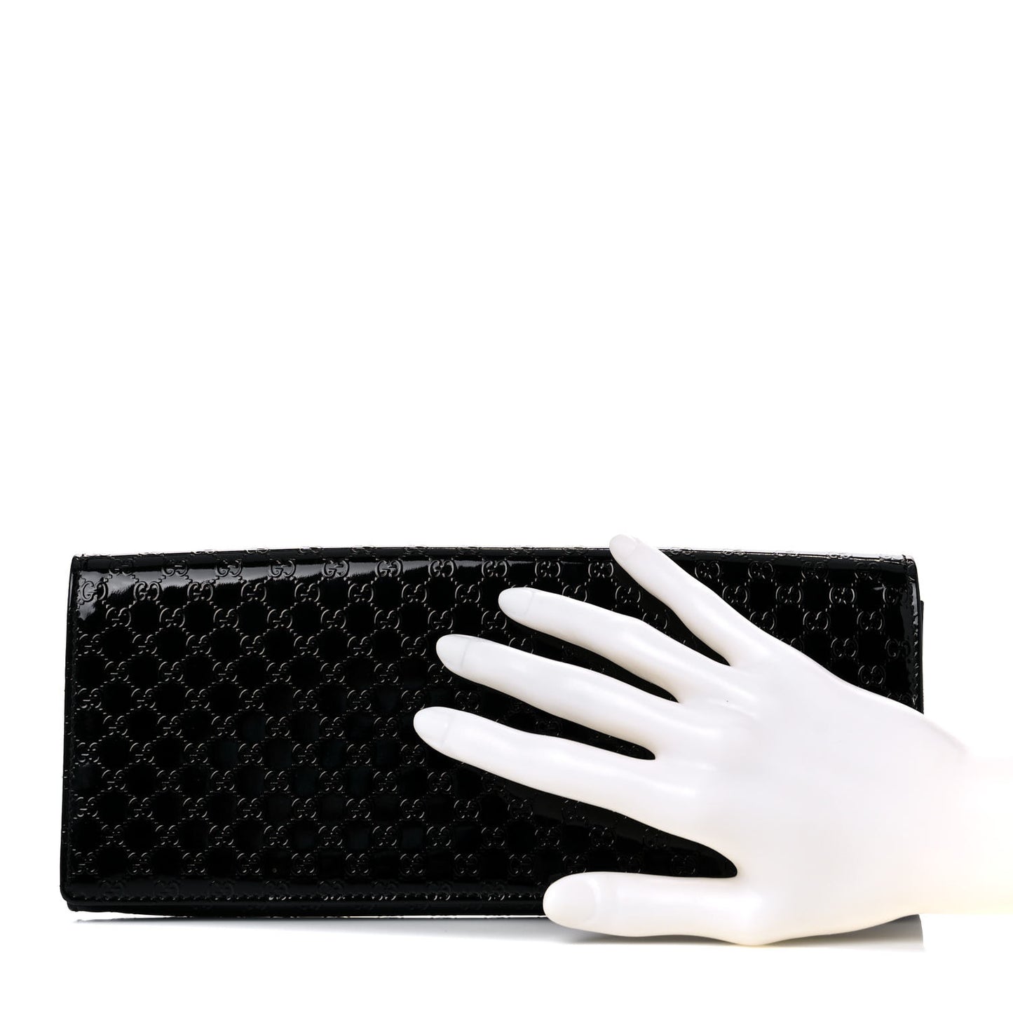 Patent Microguccissima Small Broadway Clutch Black
