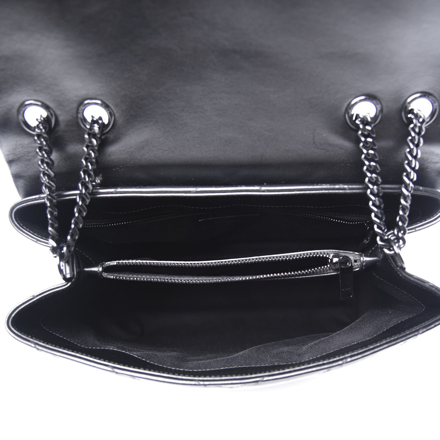 Saint Laurent Calfskin Y Quilted Monogram Medium Loulou Chain Satchel Black 5 of 10