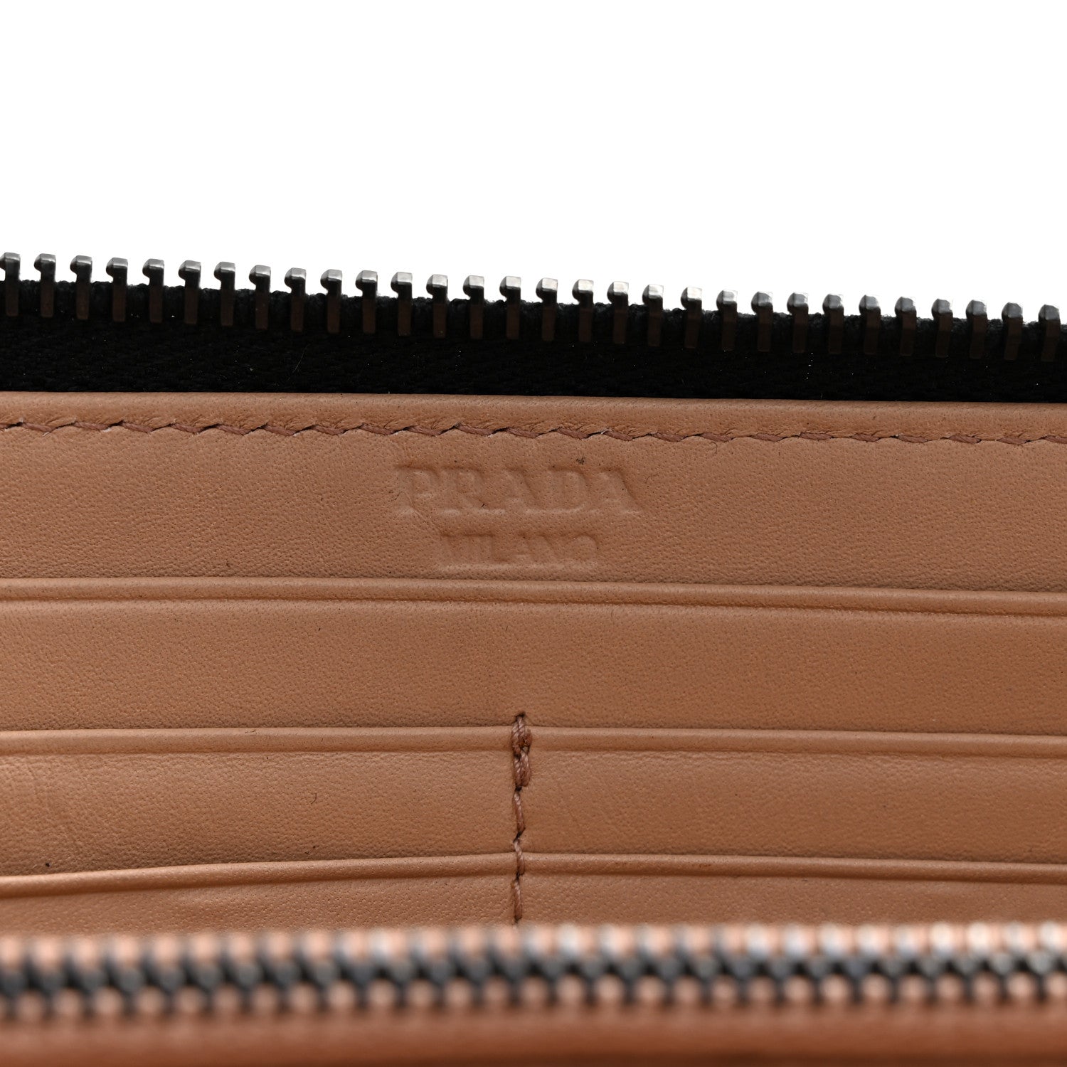 Prada Glace Borchie Studded Zip Around Wallet Black 6 of 11