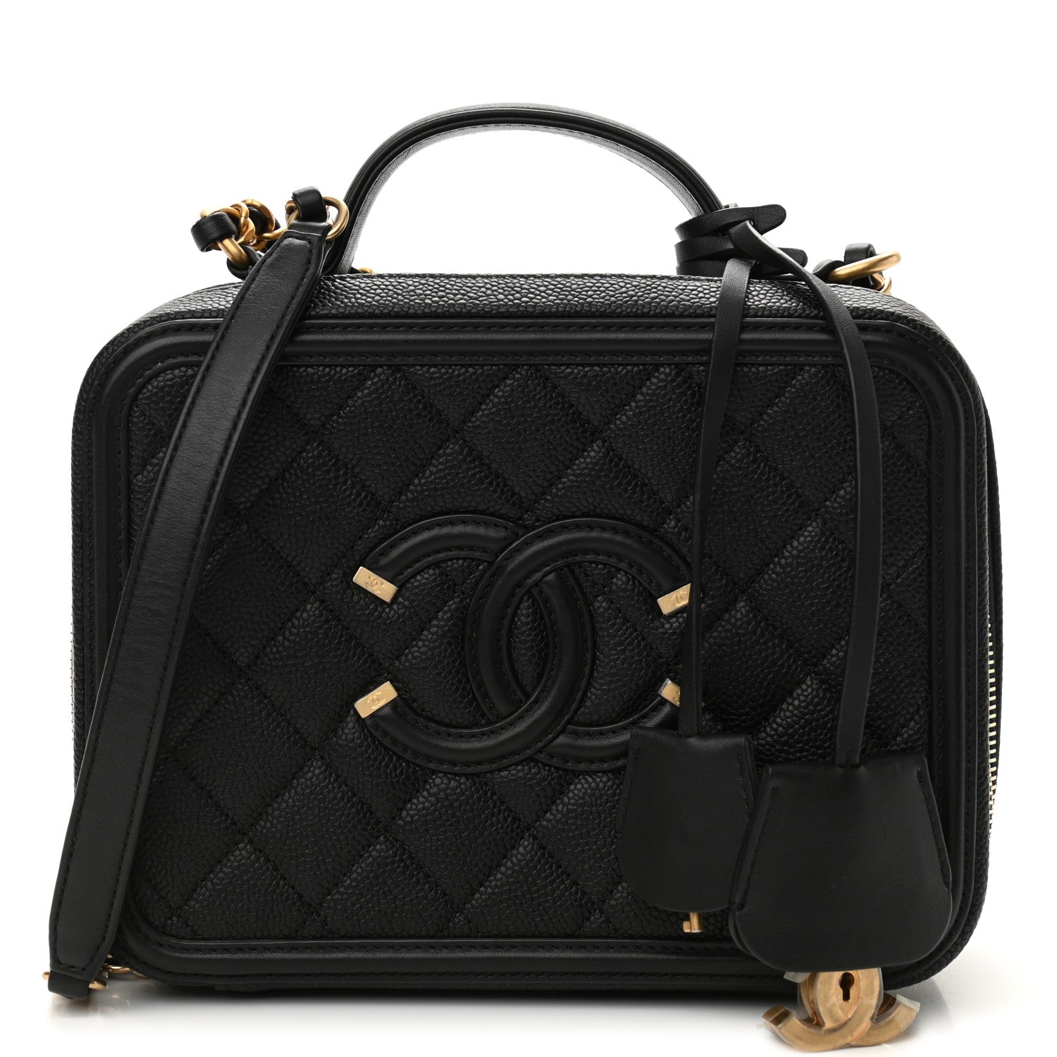 Chanel Caviar Quilted Medium CC Filigree Vanity Case Black 1 of 11